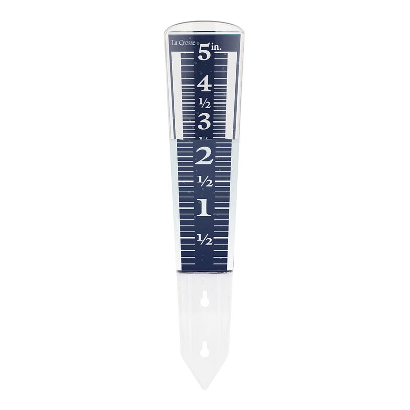 La Crosse Technology La Crosse 704-1531 Large Magnifying Easy Read 5-Inch Capacity Acrylic Rain Gauge, Black-Blue, Black-Blue - Image 2